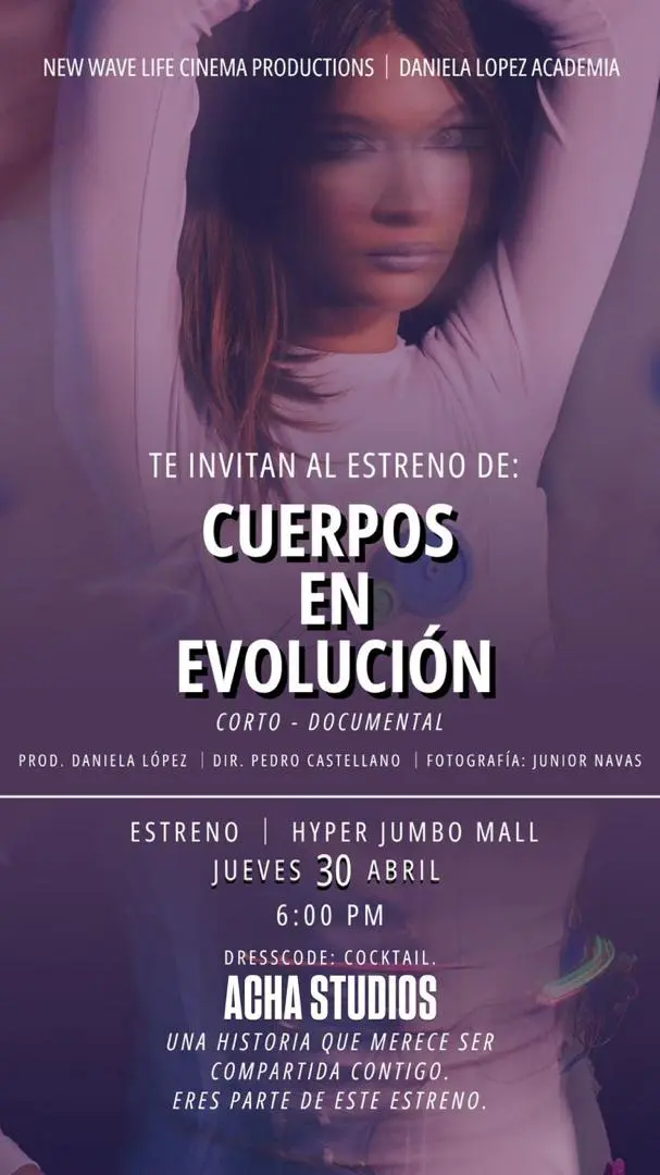 Póster oficial de Cuerpos en Evolución - Fotografía de Junior Navas
