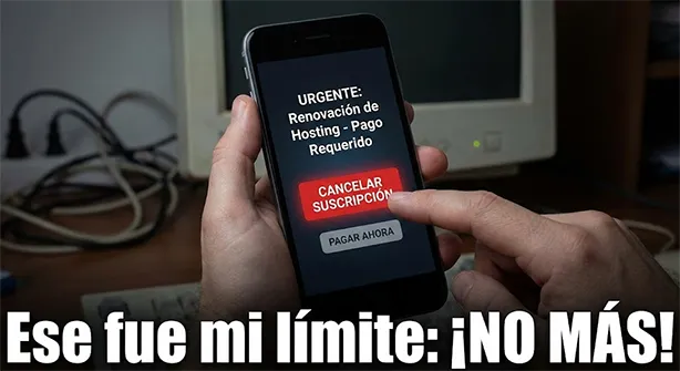 Correo de renovación de hosting que detonó el cambio