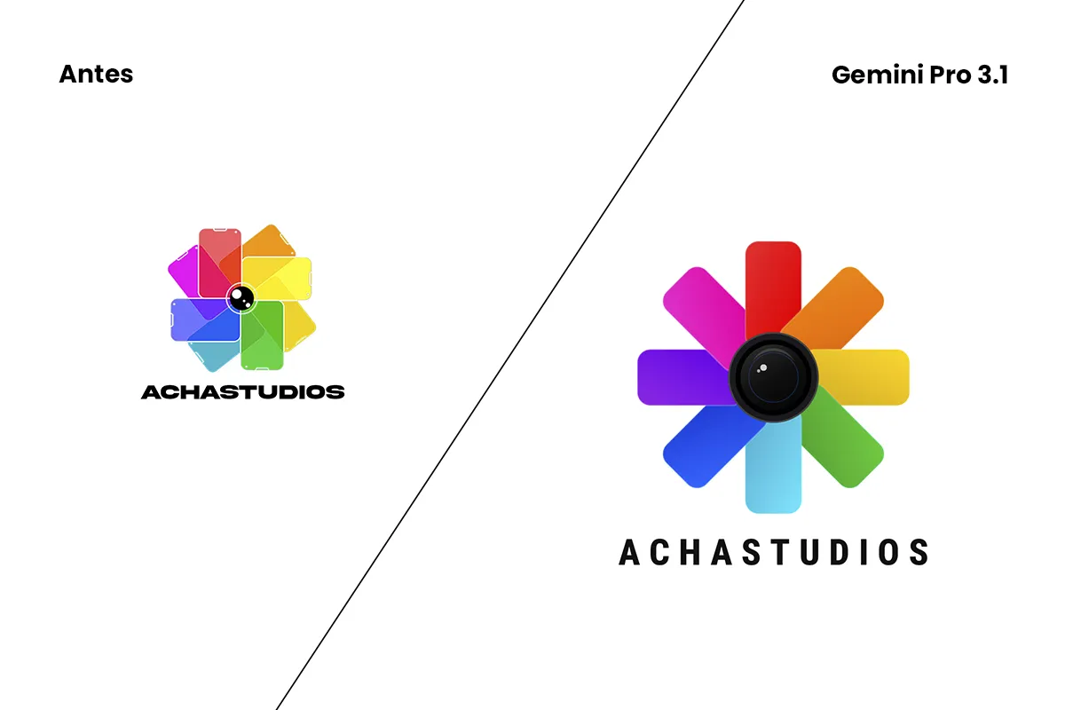 Proceso de vectorización de logo con IA en AchaStudios